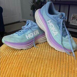 Hoka Women's Sky Blue and Purple Running Shoes